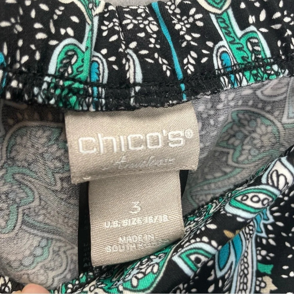 SET Chico’s Traveler’s Paisley Palooza Crop Wide Leg Pants and Top SET - Picture 5 of 12